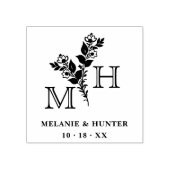 Glam Stylish Botanical Branches & Blooms Wedding ラバースタンプ (インプリント)