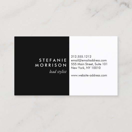 Glam Stylistスクリプト文字金ゴールド/ブラック名刺 名刺 (裏面)