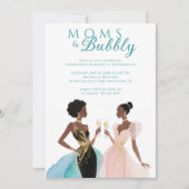 Glam Teal Vintage Moms & Bubbly Brunch TMF26 招待状 (正面)
