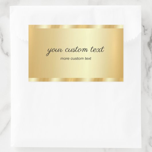 Glam Template Gold Your Custom Text Typography 長方形シール (バッグ)
