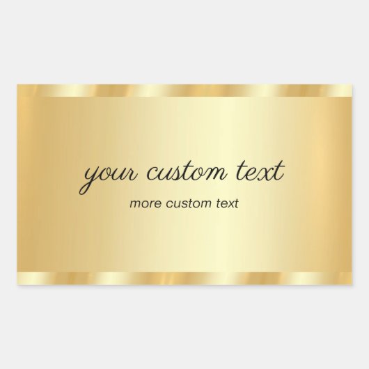 Glam Template Gold Your Custom Text Typography 長方形シール (正面)