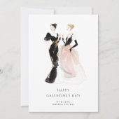 Glam Two Pretty Elegant Women Galentine's Day カード (正面)