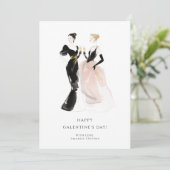 Glam Two Pretty Elegant Women Galentine's Day カード (スタンド正面)
