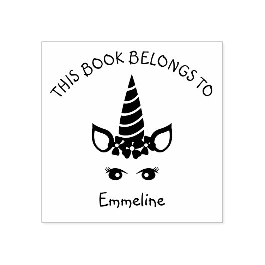 Glam Unicorn蔵書票この本は名前に属する ラバースタンプ (インプリント)
