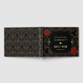 Glam Vegas Casino Gold Art Deco Wedding ゲストブック (全面)