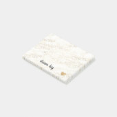 Glam White金ゴールドGlam Leopard印刷ハート ポストイット (アングル)