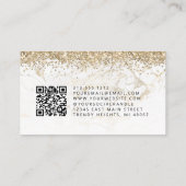 Glam White Gold Marble Eyes QR Code Microblading 名刺 (裏面)