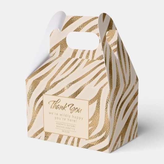 Glam Zebra Stripes Safariありがとう金ゴールドID1151 フェイバーボックス (正面サイド)
