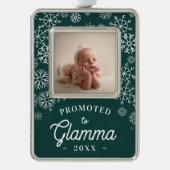 glammaに昇格 |ベビー写真おばあちゃん シルバープレートフレームオーナメント (正面)