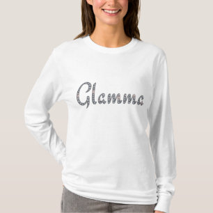 Glammaのきらきら光るな長袖のTシャツ Tシャツ