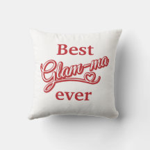 Glamma最高の Ever Photo red/white Pillow