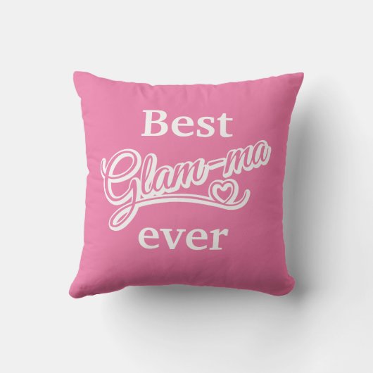 Glamma最高の Ever Photo white/pink Pillow クッション (裏面)