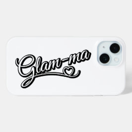 Glamma白黒オン白 iPhone 15ケース