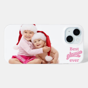 Glamma 最高の Ever横向き写真ピンク/白 iPhone 15ケース