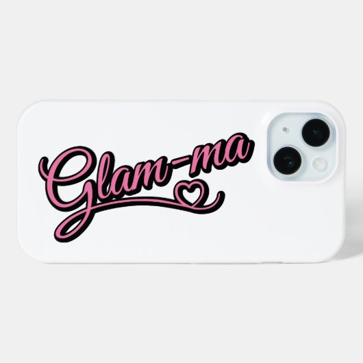 Glamma black/pink on white Case-Mate iPhoneケース (裏面 (横))