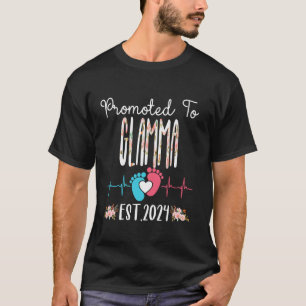 GLAMMA Est 2024妊娠クリスマスに昇進そう Tシャツ