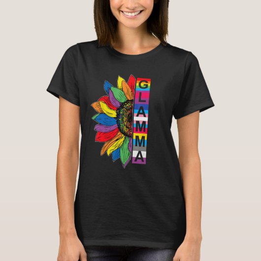 Glamma LGBTQ Gay Pride Sunflower Tシャツ (正面)