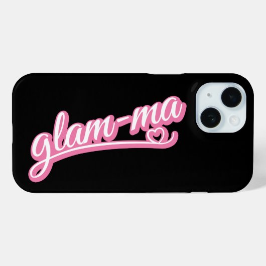 Glamma pink/white on black Case-Mate iPhoneケース (裏面 (横))