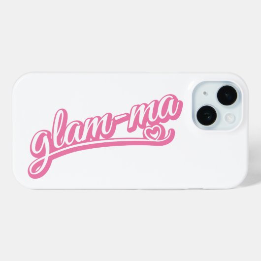 Glamma pink/white on white Case-Mate iPhoneケース (裏面 (横))