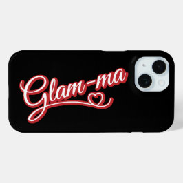 Glamma red/white on black iPhone 15ケース