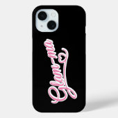 Glamma white/pink on black Case-Mate iPhoneケース (裏面)