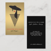 Glamorエレガント金ゴールドスモダンタイリスト、サロン、ブロガー 名刺 (正面/裏面)