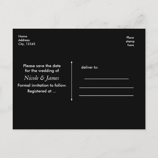 Glamorシックな金ゴールドホイルフェイク日付写真を保存 案内ポストカード (裏面)