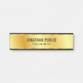 Glamor金ゴールドフェイクメタリックルックモダンテンプレート サインプレート (正面)