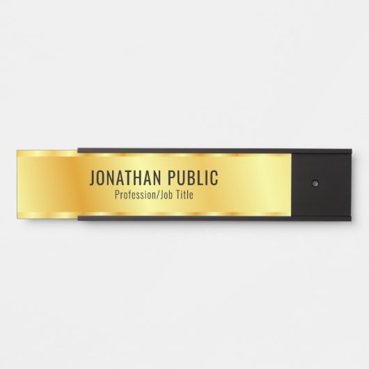 Glamor金ゴールドフェイクメタリックルックモダンテンプレート サインプレート (正面)