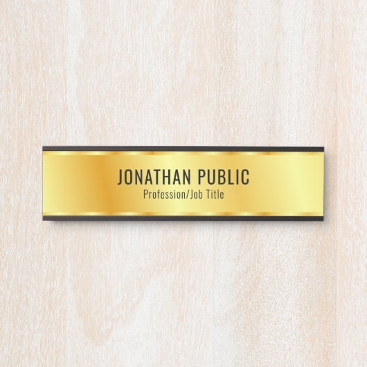 Glamor金ゴールドフェイクメタリックルックモダンテンプレート サインプレート (正面)