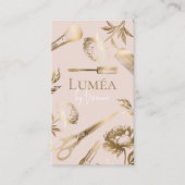 Glamor Blush Pink Gold Beauty Salon Makeup Studio 名刺 (正面)