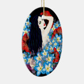 Glamor Model in Poppy flower bed, ART by LeahG セラミックオーナメント (右)