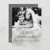 Glamor Silver White Winter日付写真を保存 案内ポストカード (正面/裏面)