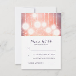 glamor string light lanterns結婚式RSVPカード 出欠カード