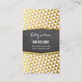 GLAMOROUS金ゴールドホイルモダンジオ三角形パターン 名刺 (裏面)