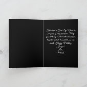 Glamorous 30th Birthday Black Diamonds White Rose カード (内部)