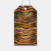 Glamorous Black Brown Tiger Stripes Animal Print ギフトタグ (正面)