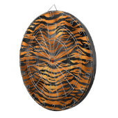 Glamorous Black Brown Tiger Stripes Animal Print ダーツボード (正面右)