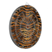Glamorous Black Brown Tiger Stripes Animal Print ダーツボード (正面左)