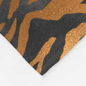 Glamorous Black Brown Tiger Stripes Animal Print フリースブランケット (角)