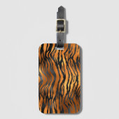 Glamorous Black Brown Tiger Stripes Animal Print ラゲッジタグ (正面縦)