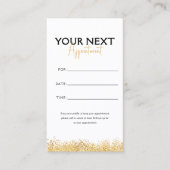 Glamorous Black & Gold Lash Tech 予約カード (正面)