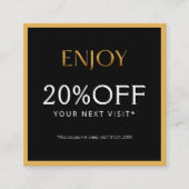 Glamorous Black & Gold Lash Tech  割引カード (正面)