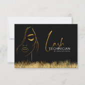 Glamorous Black & Gold Lash Tech Gift Certificate (正面)