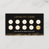 Glamorous Black & Gold Lash Tech Loyalty Card ロイヤリティカード (裏面)