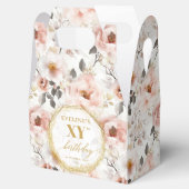 Glamorous blush pink rustic gold watercolor 80th フェイバーボックス (オープン)