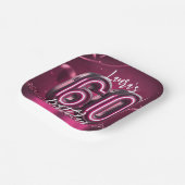 Glamorous Chic Hot Pink Neon 60th Birthday Party ペーパープレート (傾斜あり)