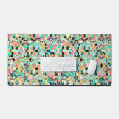 Glamorous Gilded Moroccan Tile Pattern デスクマット (キーボード&マウス)