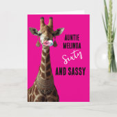 Glamorous Girraffe Sassy at 60 Birthday Card カード (正面)