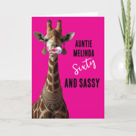 Glamorous Girraffe Sassy at 60 Birthday Card カード